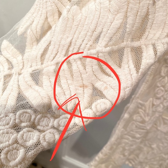 Anthropologie Meadow Rue XS Cream Ivory Embroidered Blouse - Picture 4 of 5